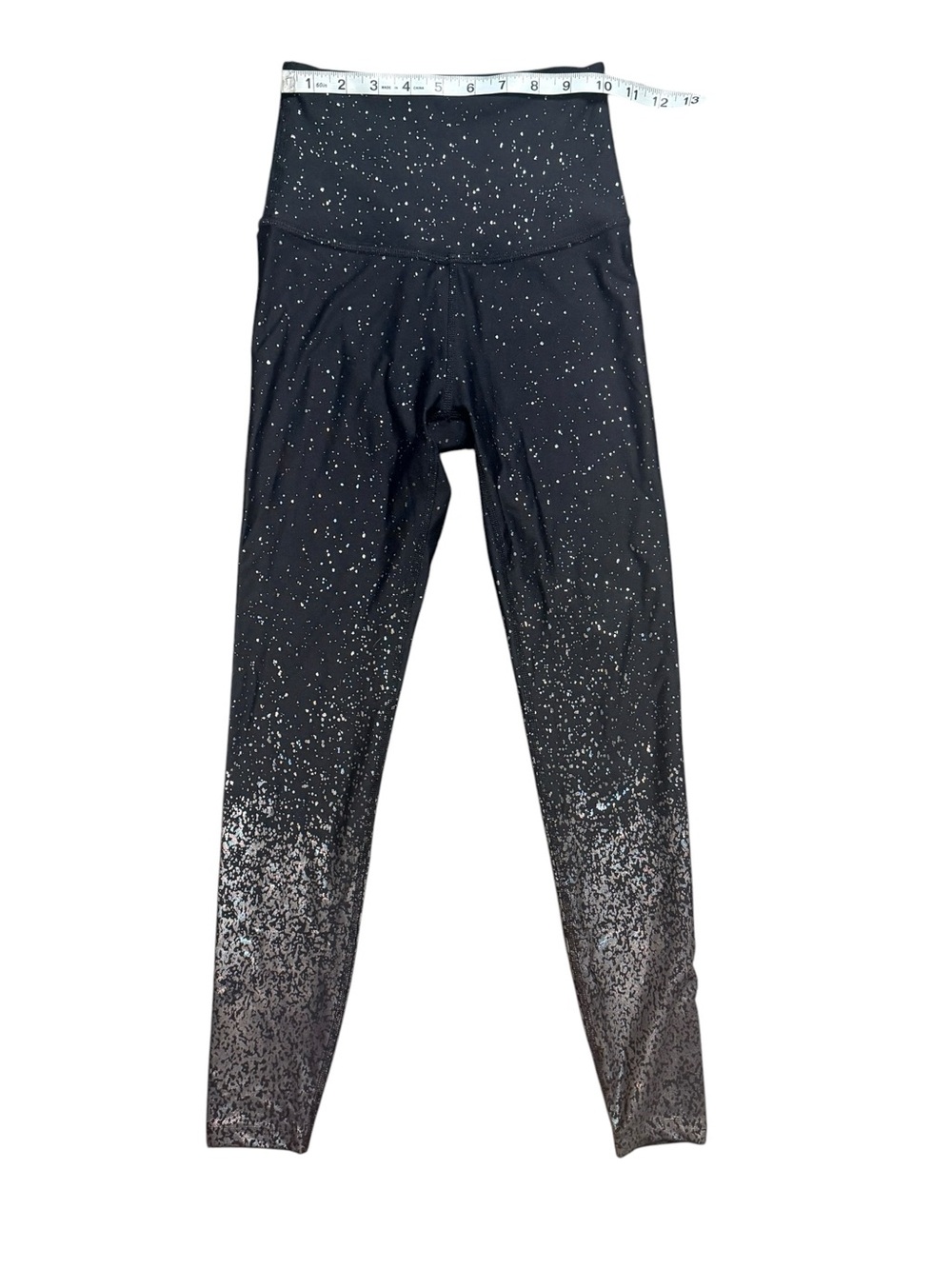 Beyond Yoga Black Silver Speckled High Waisted Leggings Size S Made in USA - Picture 7 of 10